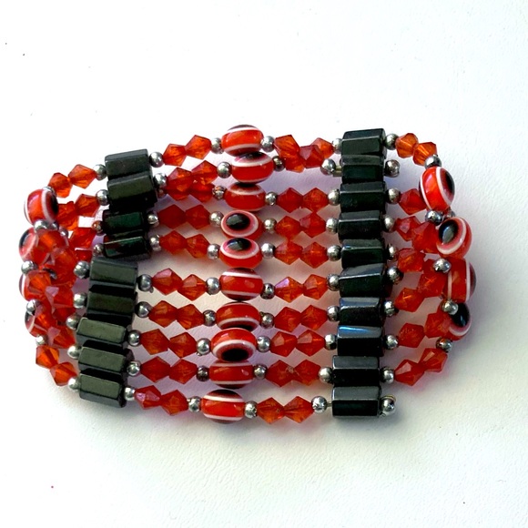 Jewelry Hematite Red Glass Crystal Bead Strand Necklacebracelet 35 Poshmark